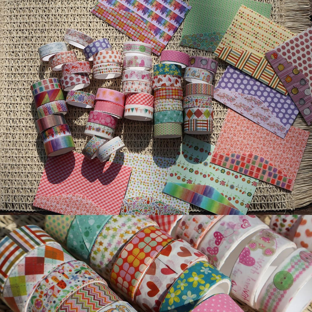 Washi Tape Set - 40 Rolls of 1.5cm Wide Decorative and Craft Tape for Scrapbooking and Bullet