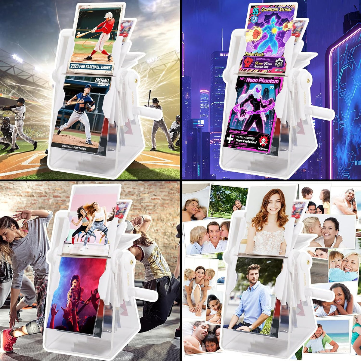 24-Slot Card Flip Book Display Stand,Trading Card Holder with Clear Protector for Gaming Cards