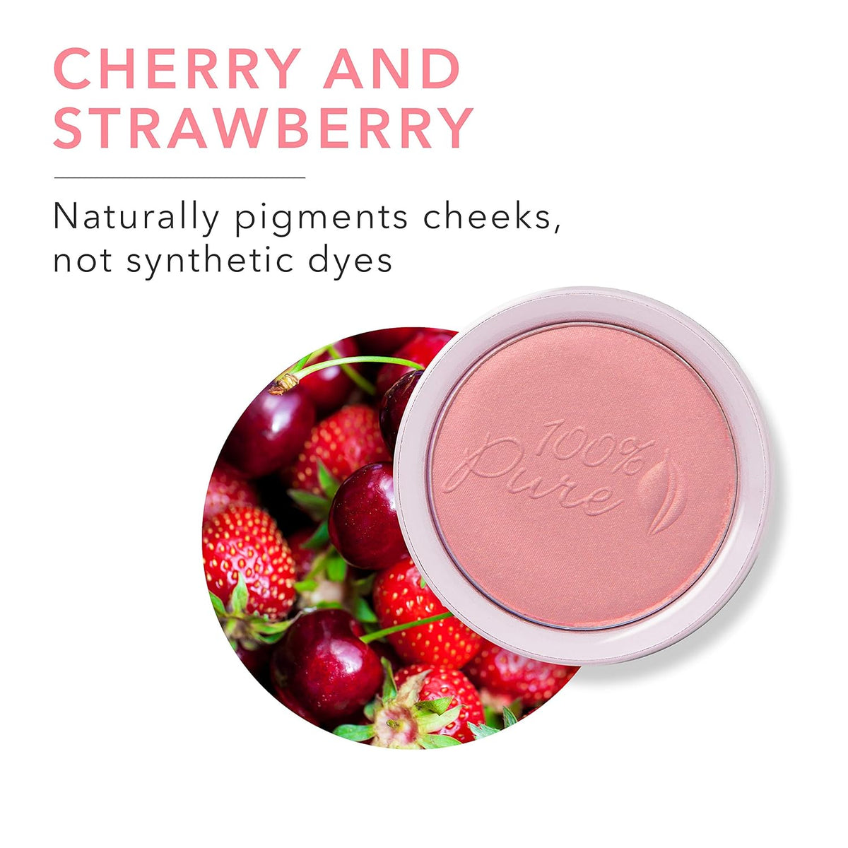 100% PURE Powder Blush (Fruit Pigmented), Chiffon, Soft Shimmery Finish, Nourishes Skin w/Rosehip
