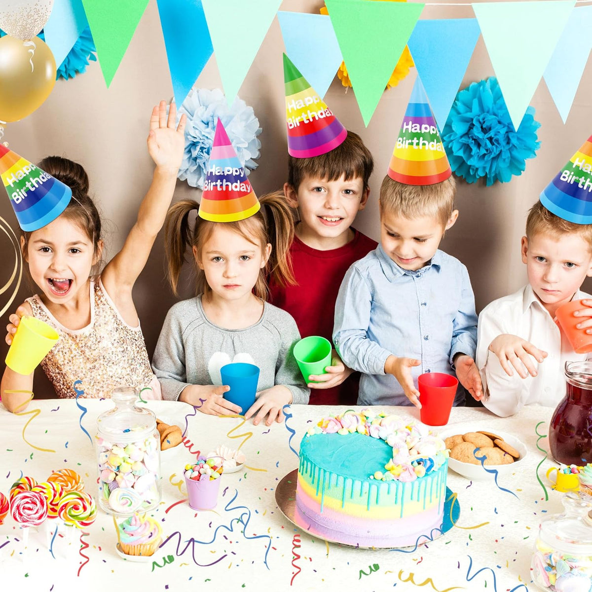 CANREVEL Party Hats for Kids and Adults, Party Headwear, Happy Birthday Hats, Birthday Party
