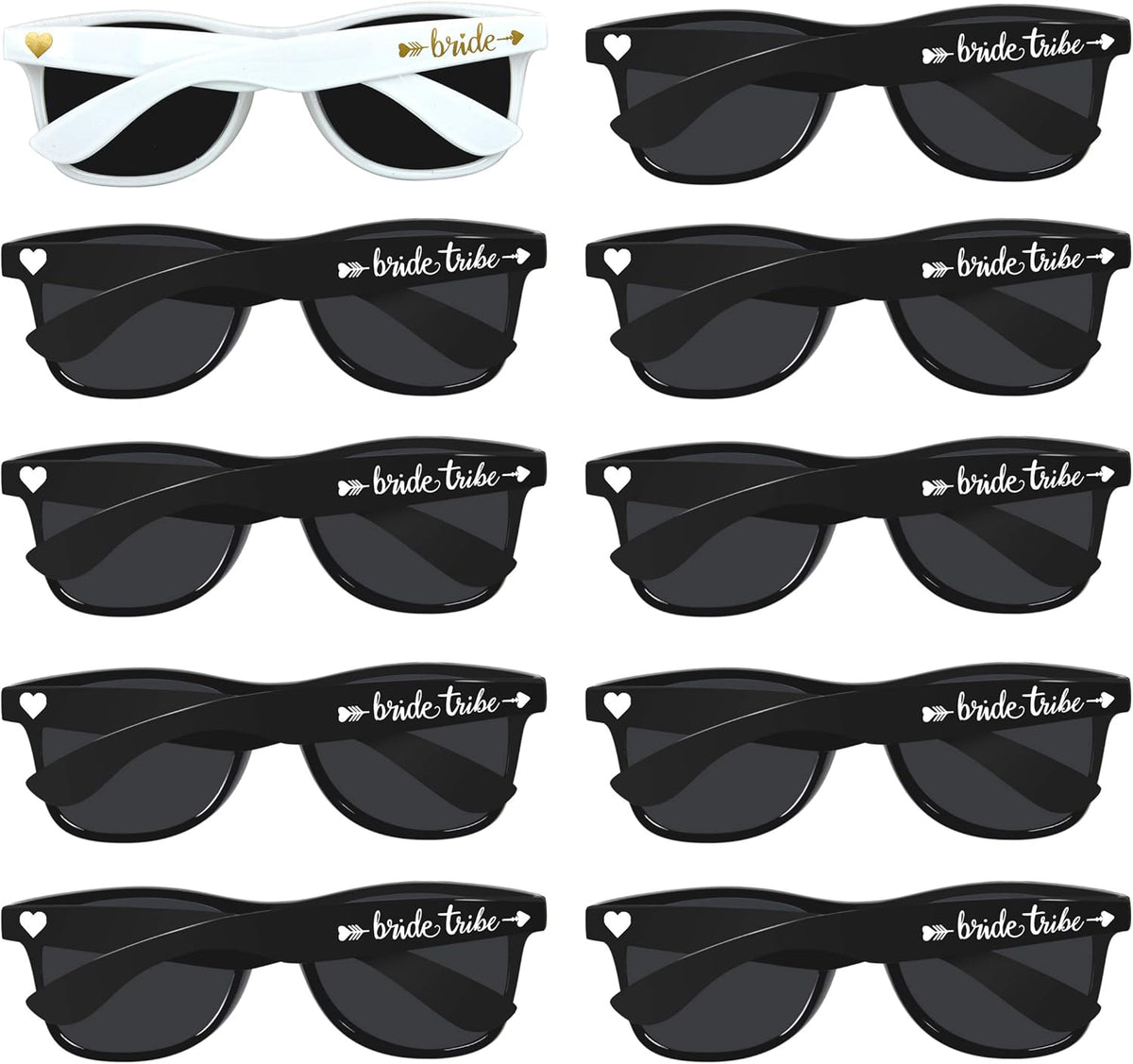LADY&HOME 10 Pack Bachelorette Party Sunglasses Favors, Bridesmaid and Bride Tribe Sunglasses for