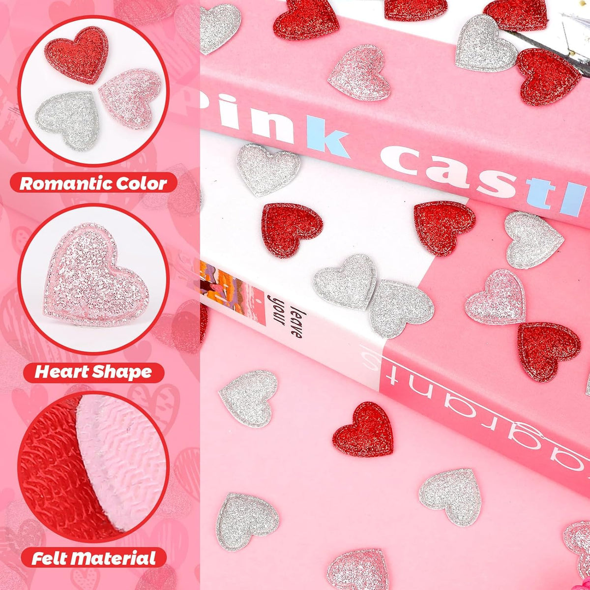 MARFOREVER Valentine's Day Felt Confetti, Glitter Heart Decorations, Foam Hearts, Romantic Shape