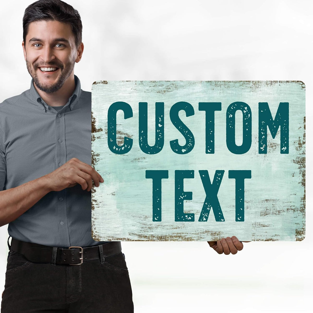 Custom Sign, Custom Street Sign, 11 Font Colors, 13 Font Styles, 4 Hole Options, 22 Sizes, 18x24