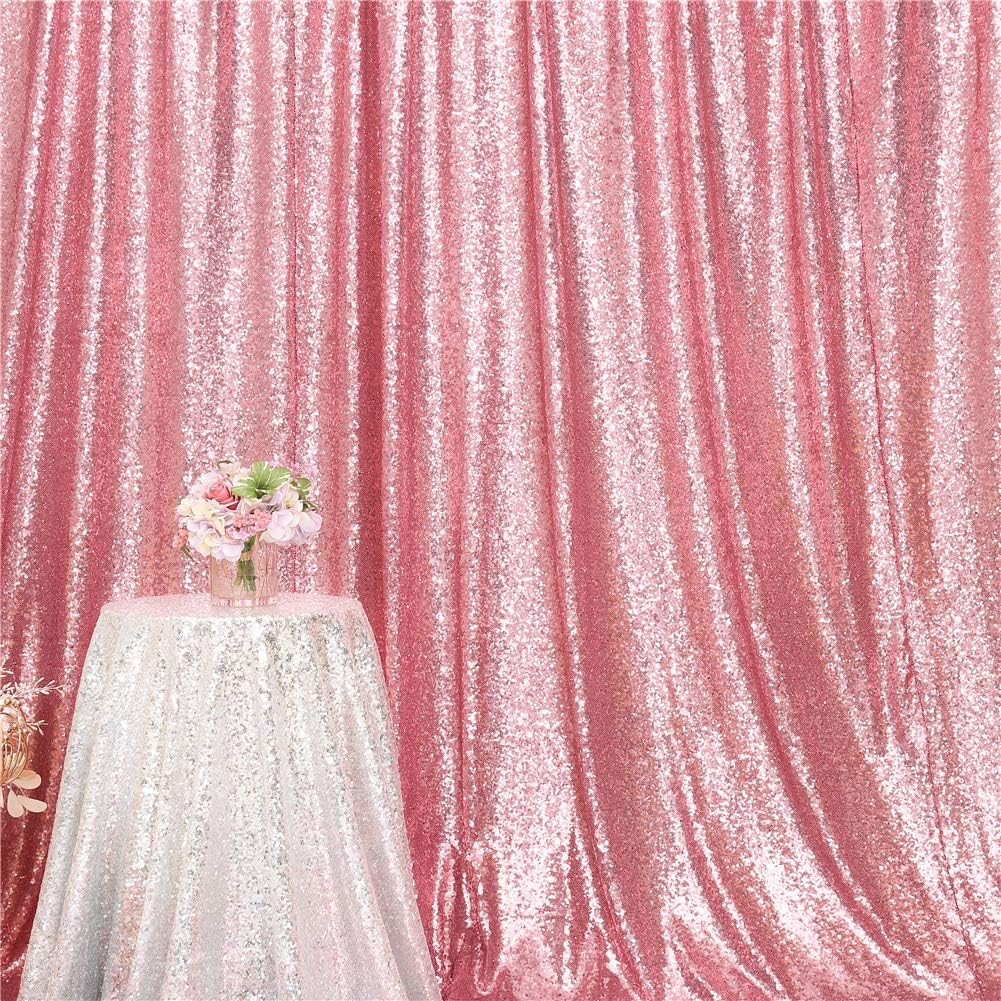 Eternal Beauty Fuchsia Pink Sequin Backdrop, 5x7 Ft Glitter Background Curtains for Shimmer