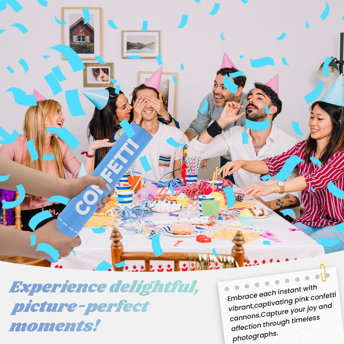 Confetti Cannon Blue Biodegradable Confetti Poppers 12Pack Party Poppers Confetti Shooters Blue