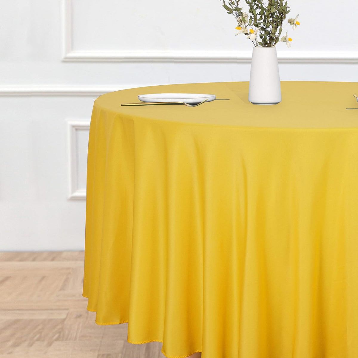 sancua Round Tablecloth - 120 Inch - Water Resistant Spill Proof Washable Polyester Table Cloth