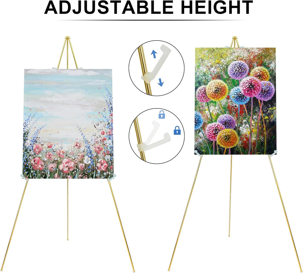 Easel Stand for Sign 63'' Art Easels for Display Wedding Welcome Poster Stand Portable Floor Metal