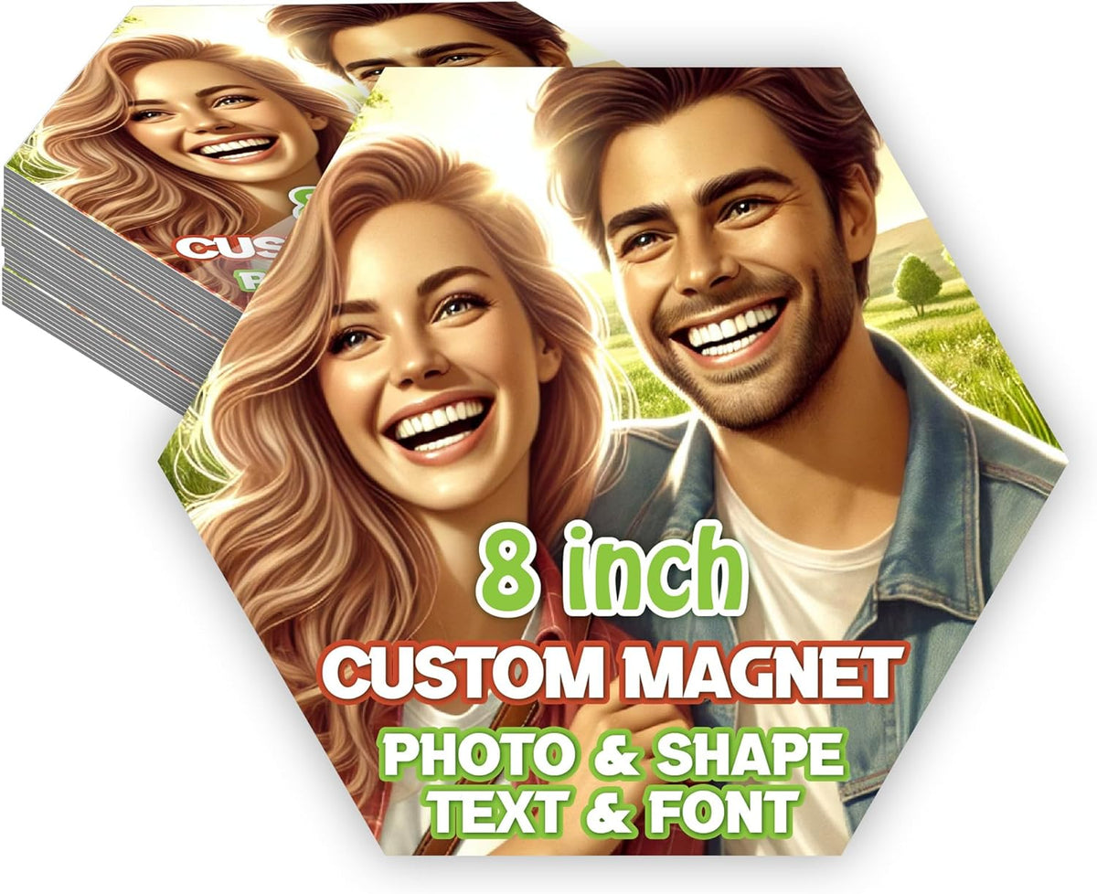 KETABAO – 8" Create Your Own Hexagon Photo Magnet – Customized Magnetic Photo Frames for