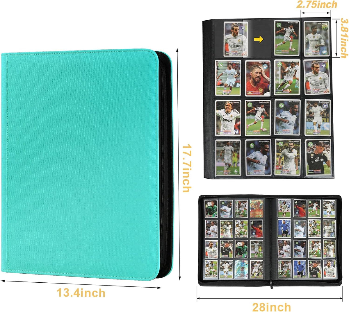 Trading Card Binder 16 Pocket, 1024 Pockets Card Binders, Card Collection Binder, Card Album Folder