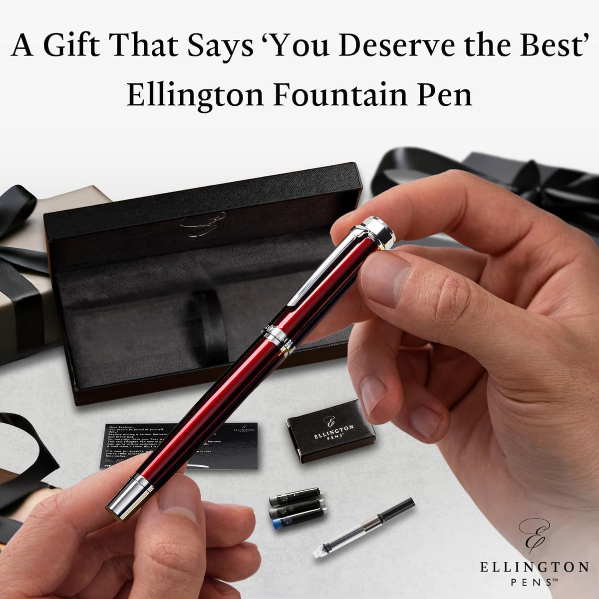 Ellington Pens Luxury Fountain Pen Set- Fountain Pens for Writing - Smooth Fine Nib - Includes