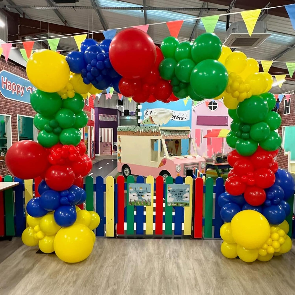 Red Blue Yellow Green Balloon Set, 12 Inch Carnival Circus Party Balloon Red Blue Green Yellow