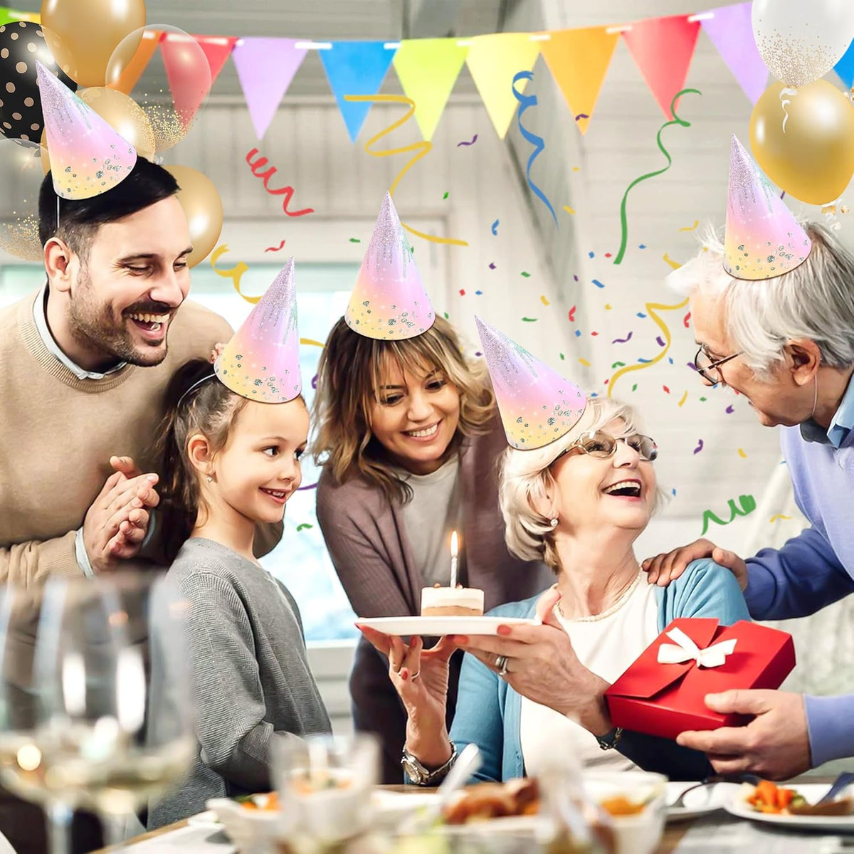 CANREVEL Party Hats for Kids and Adults, Party Headwear, Happy Birthday Hats, Birthday Party