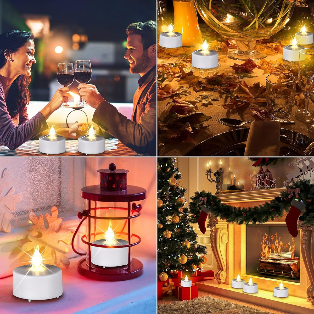 Battery Operated LED Tea Lights: 24PACK Flameless Votive Candles Lamp Realistic and Bright