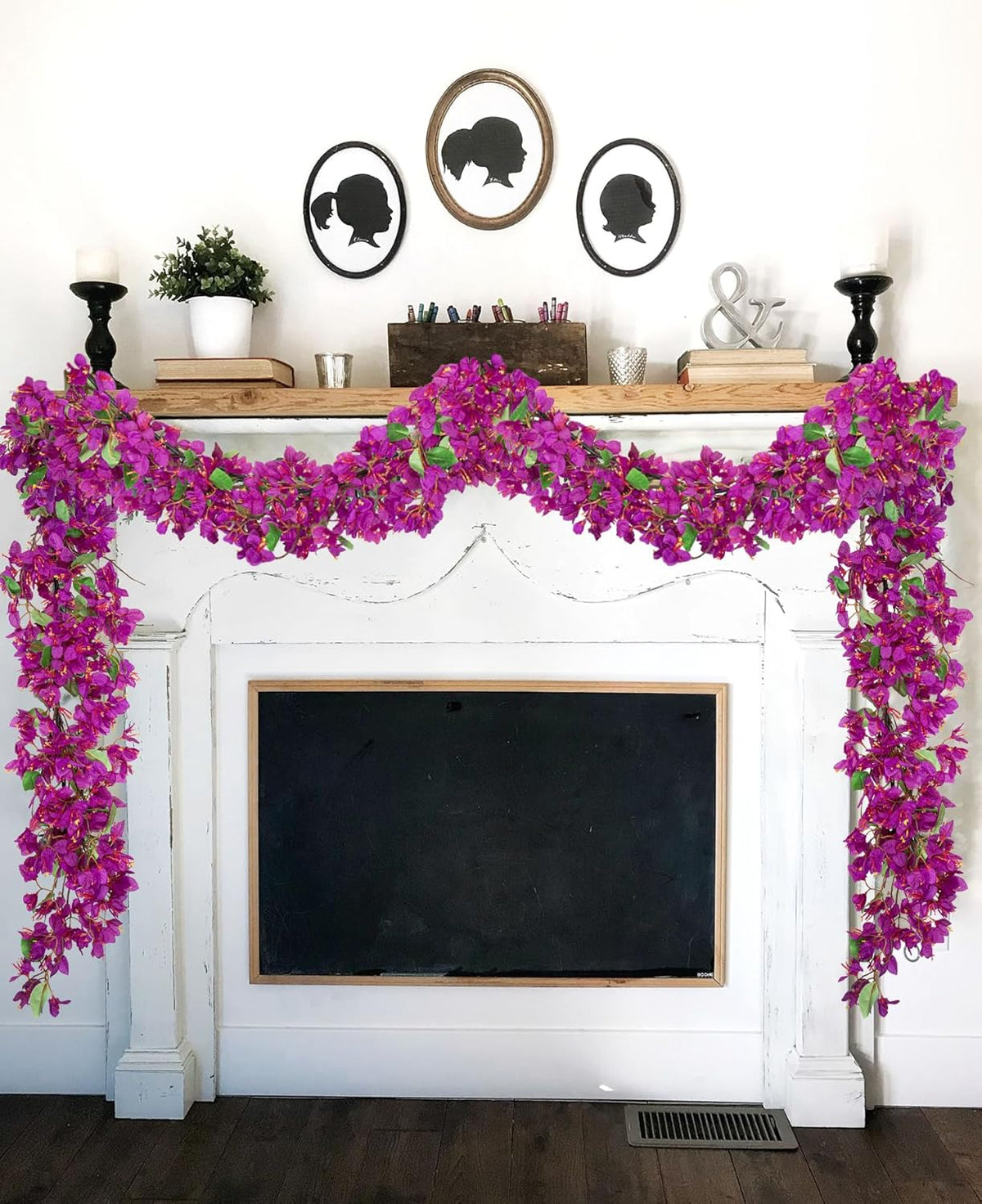 Briful 6ft Purple Bougainvillea Flower Garland – Artificial Silk Floral Vine with Built-in Hook