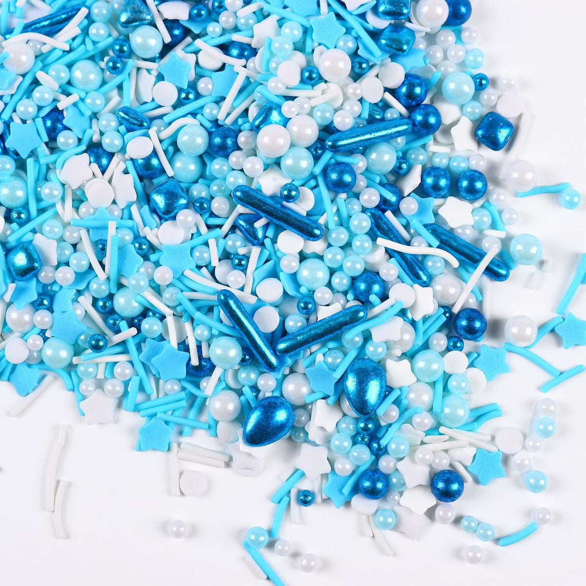 Blue Sprinkles for Cake Decorating, Galaxy Blue Sprinkles Mix, Metallic Sprinkle Mix for Cupcakes