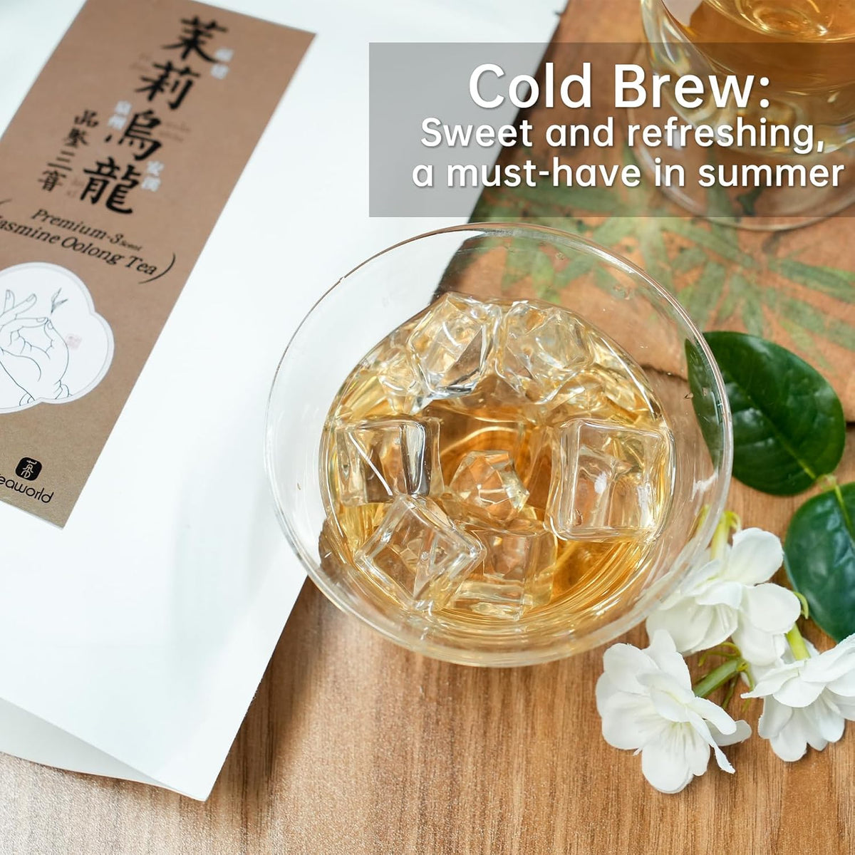 iTeaworld Jasmine Oolong Loose Leaf Tea, Fujian Anxi Tieguanyin Whole Leaf, Natural Jasmine Aroma