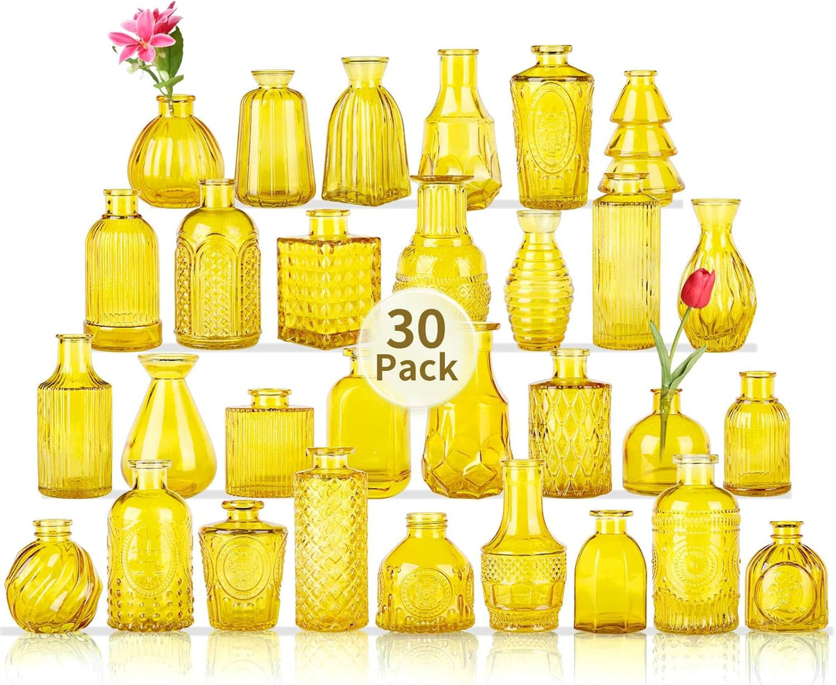 Mini Glass Bud Vases for Wedding & Bridal Shower Centerpieces,Versatile Glass Vases for Home