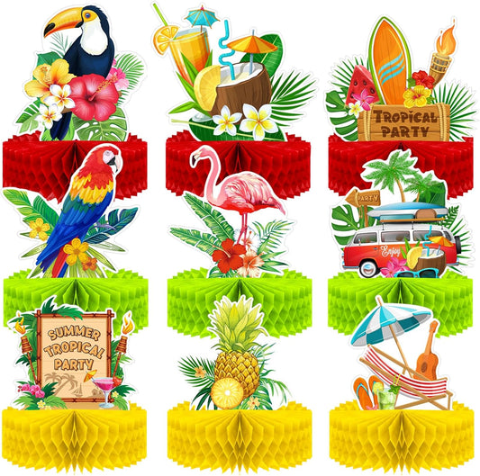 Waydress 9 Pcs Hawaiian Luau Party Decorations Margaritaville Tropical Centerpieces for Tables 6.9