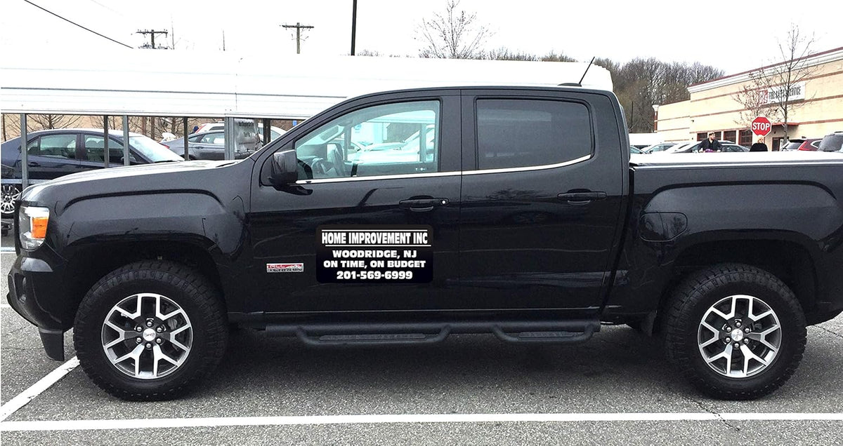 Vehicle Magnets Sign with Custom Lettering 12" X 24" (Set of 2) -Landscape, Construction, Handy
