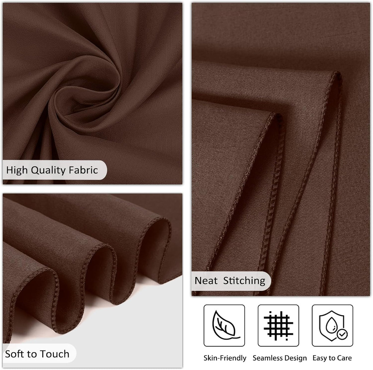 8 Pack Brown Round Tablecloth 90 Inch Stain and Wrinkle Resistant Round Brown Table Cloth Reusable