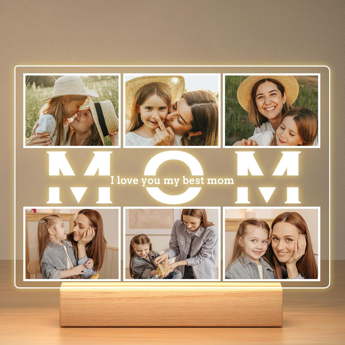 Personalized Birthday Gifts for Mom from Daughter Son, Custom Collage Picture Frames with Photos
