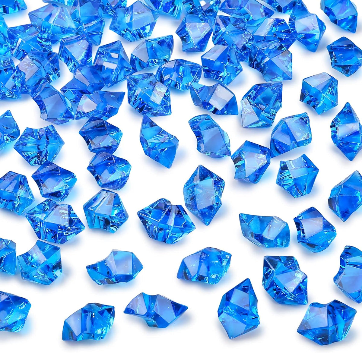 DomeStar Navy Blue Fake Ice Rocks, 150PCS Acrylic Gems Crystals Plastic Diamonds Centerpiece for