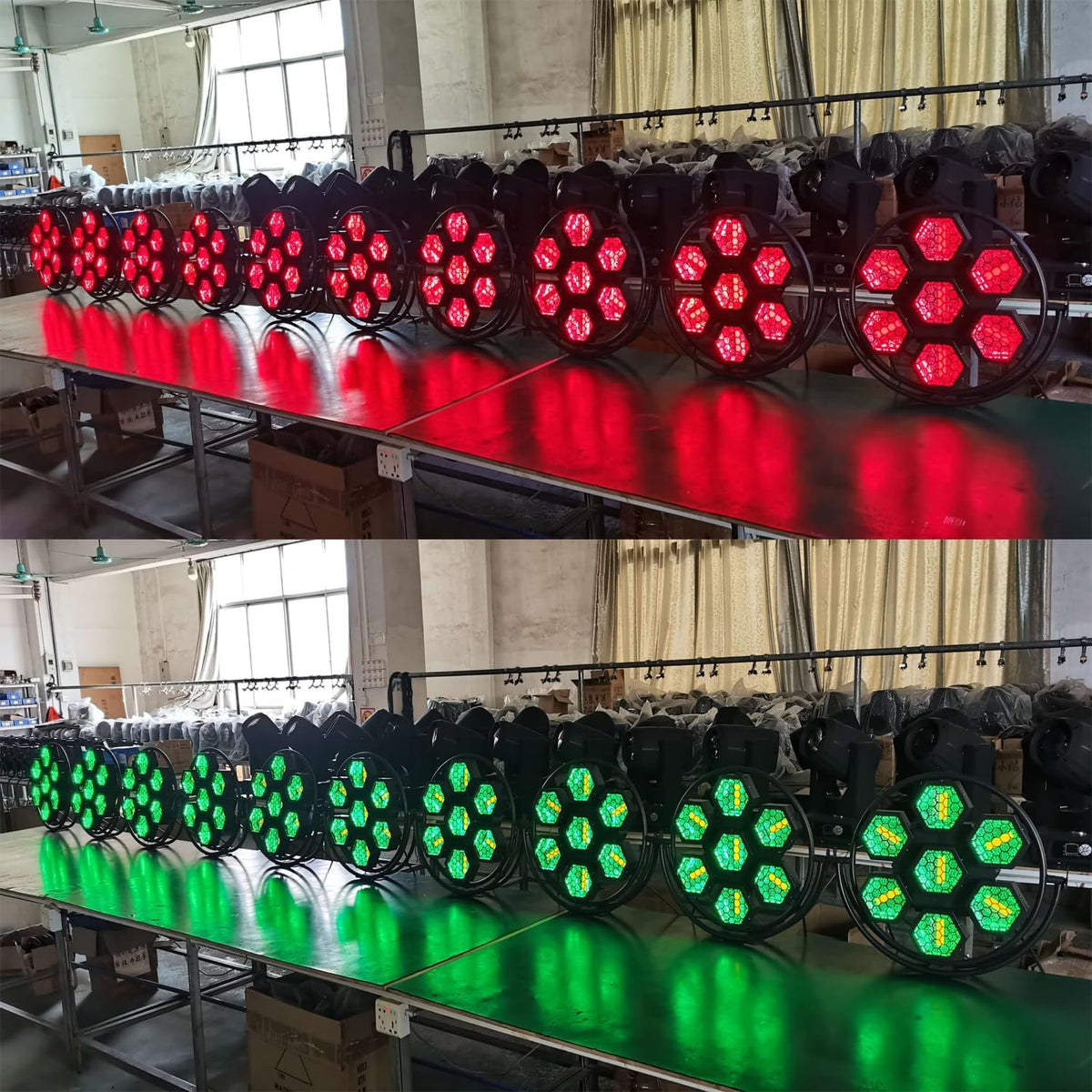 JUNMAN 7 Head Led Retro Background Effect Light DJ Disco Stage Lights 1pc Pack