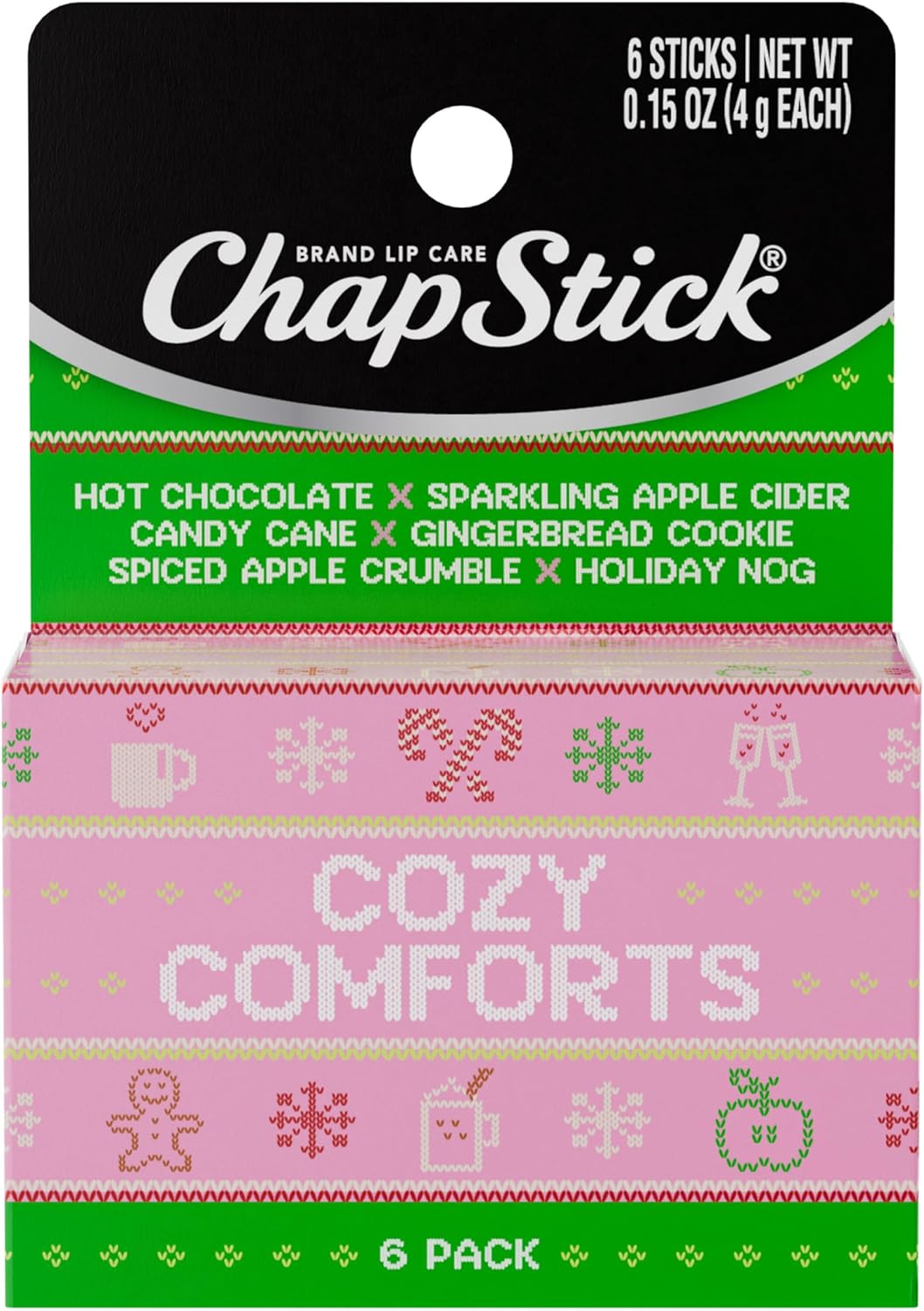 ChapStick Stocking Stuffers Cozy Comforts Lip Balm Holiday Gift Set, Moisturizing Daily Lip Care