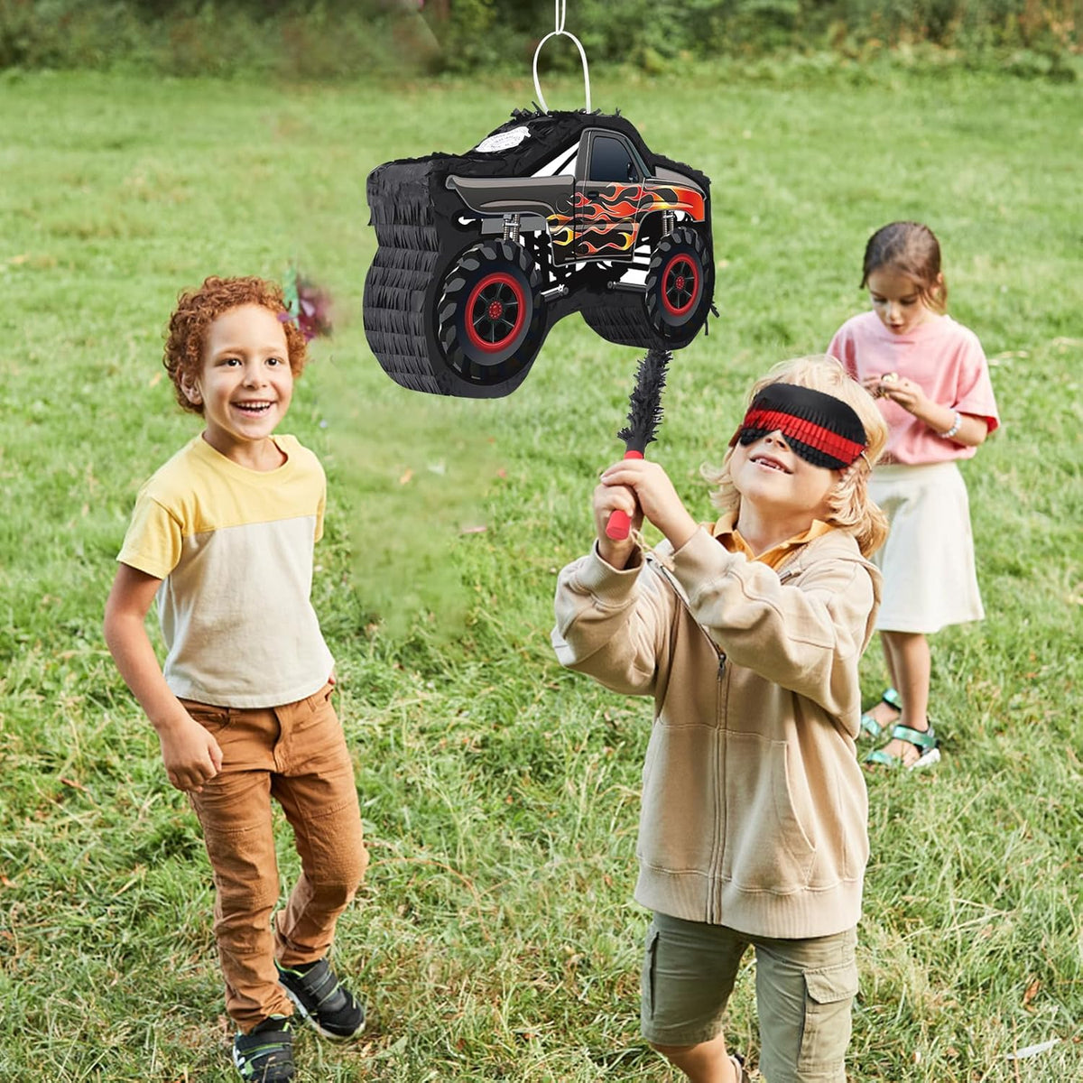 Car Pinata with Stick & Hanging Loop Mexican Pinata Game for Boy Truck Party Decorations Car Theme