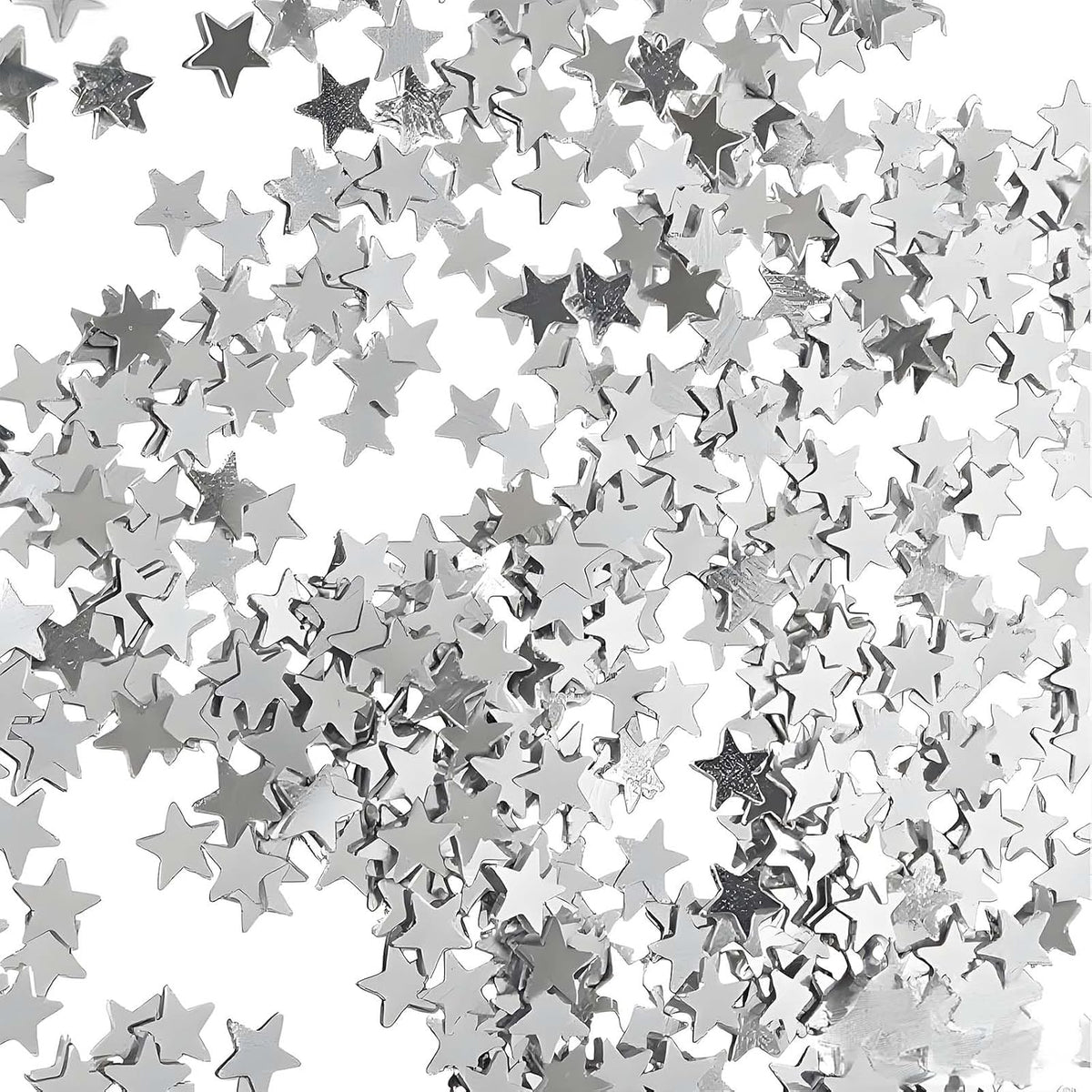 Silver Star Confetti - 60g (2.11OZ) Metallic Shine Stars Table Confetti for Weddings, Parties, New