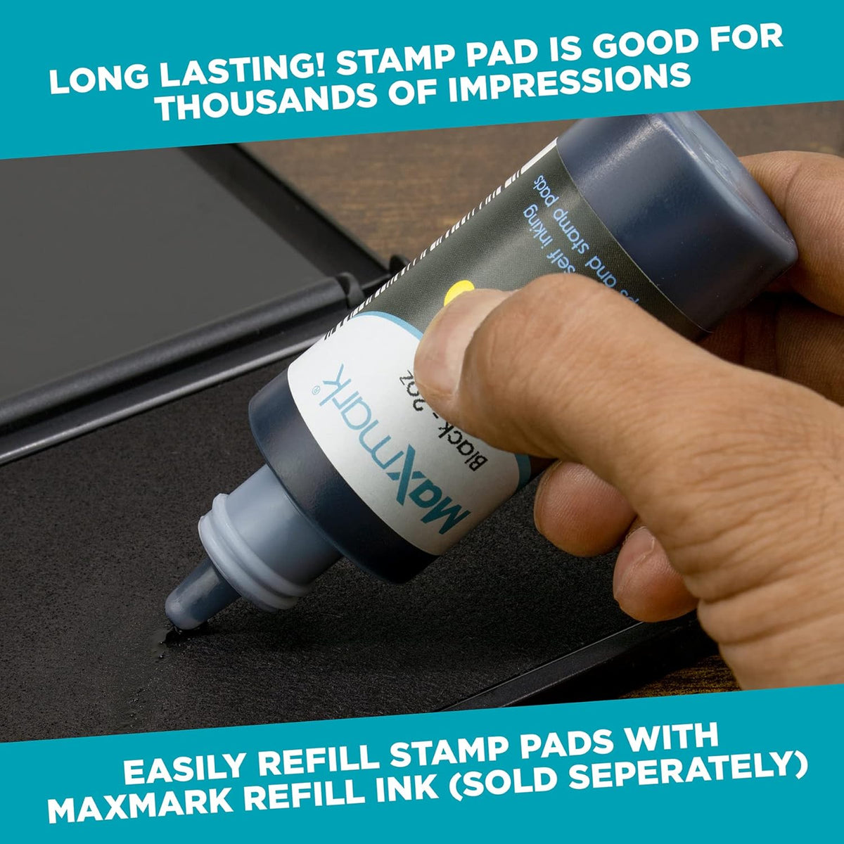 MaxMark Large Green Stamp Pad - 4-1/4" by 7-1/4" - Premium Quality Felt Pad