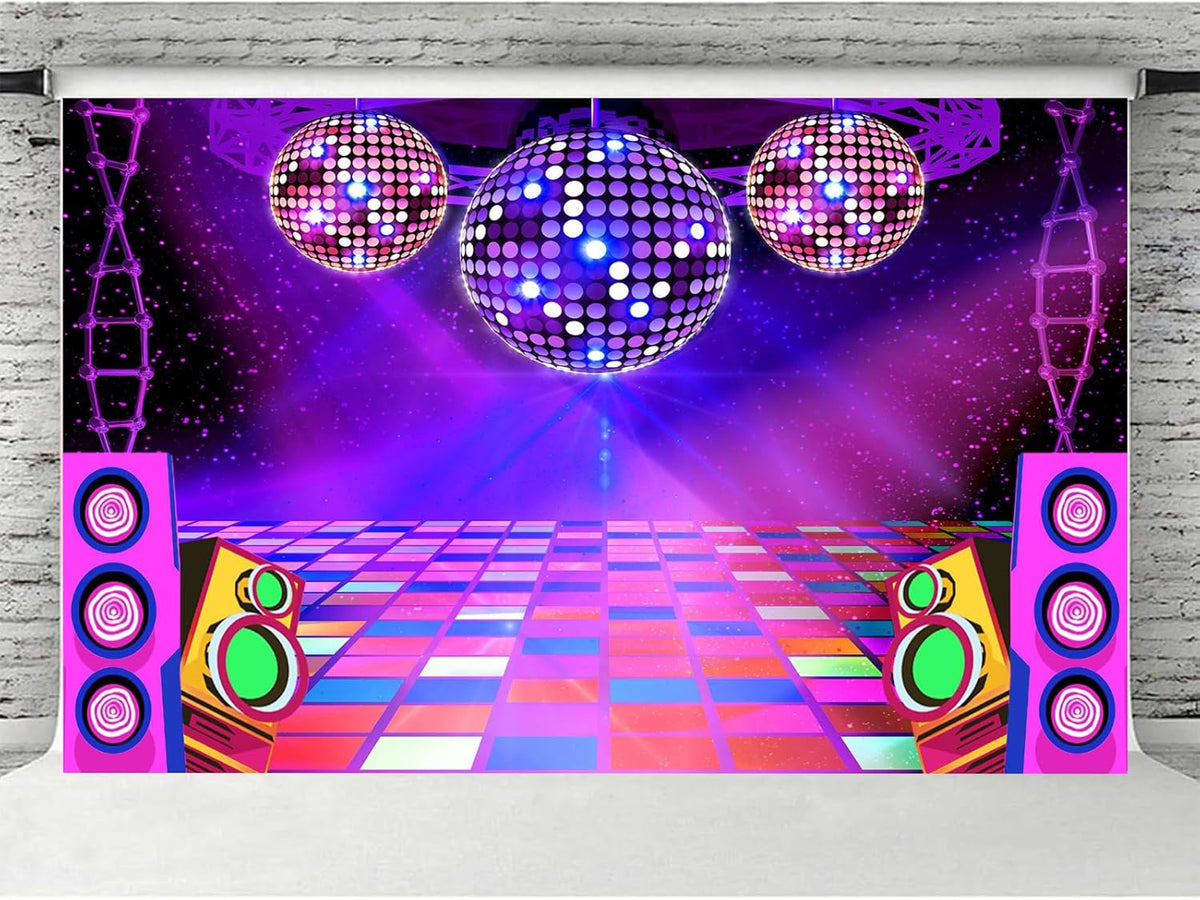 Dance Party Backdrop Retro 80s 90s Theme Stage Dance Ball Music Birthday Party Decoration DJ