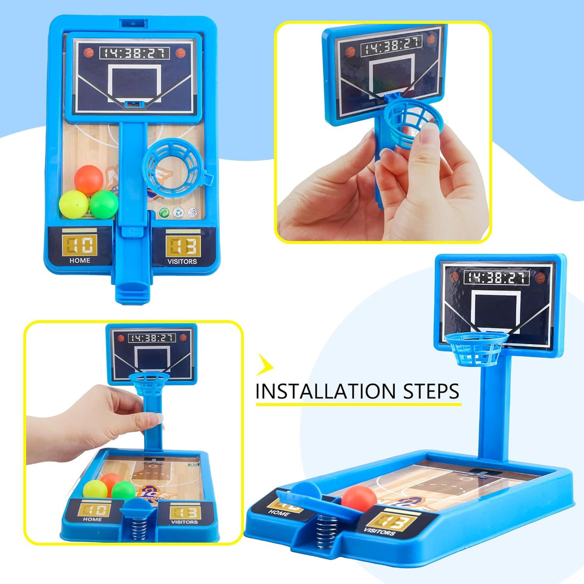 12 Pack Mini Basketball Game Toys Tabletop Basketball Game Desktop Basketball Shooting Game for