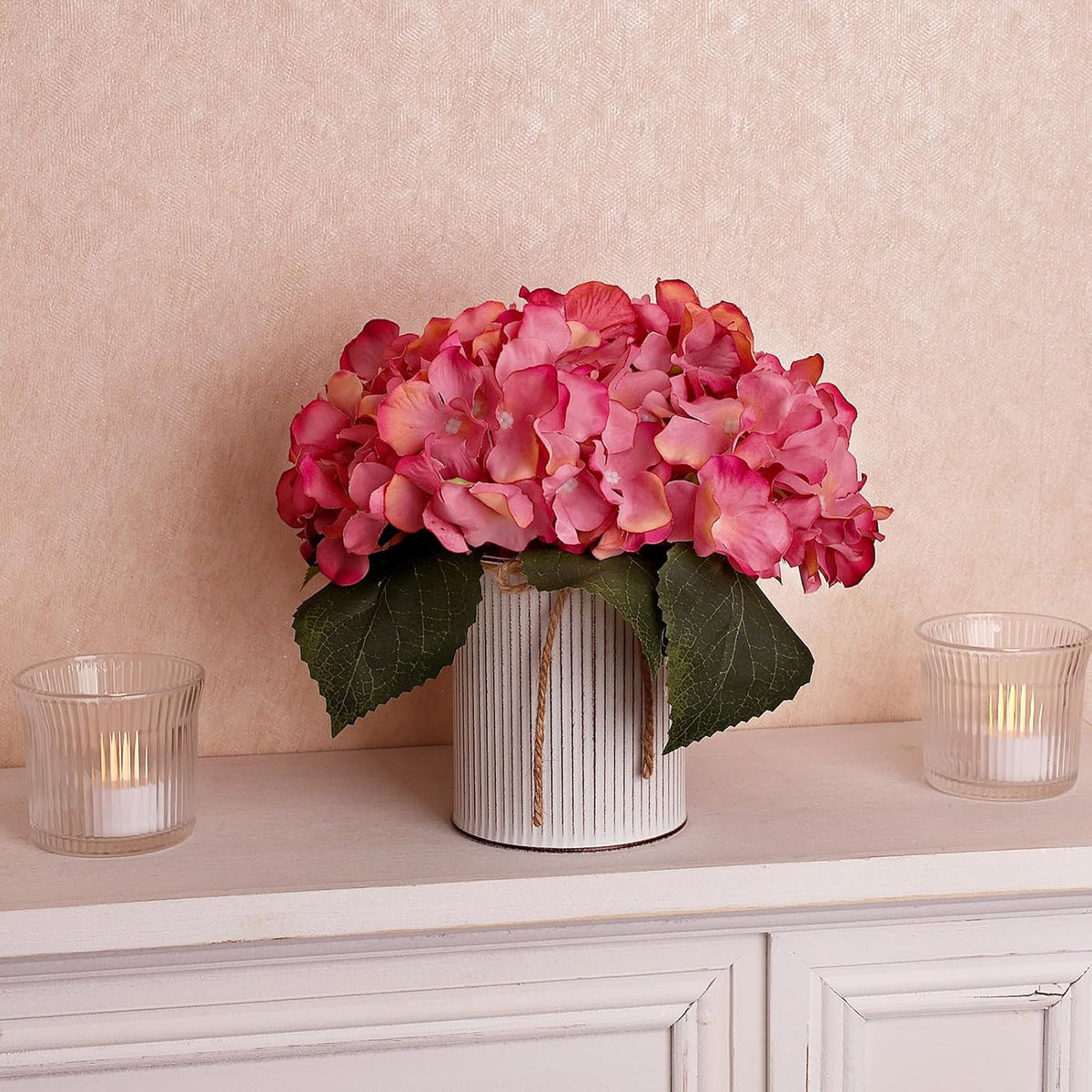 Flower Table Centerpieces - Set of 6 Floral Arrangement Artificial Wedding Hydrangeas Floral