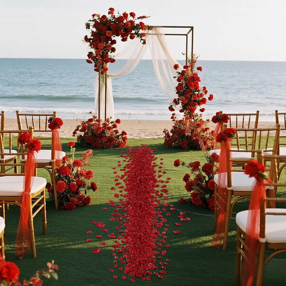 1000 Pcs Red Rose Petals Artificial Silk Flower Petals Romantic Decorations for Wedding Engagement