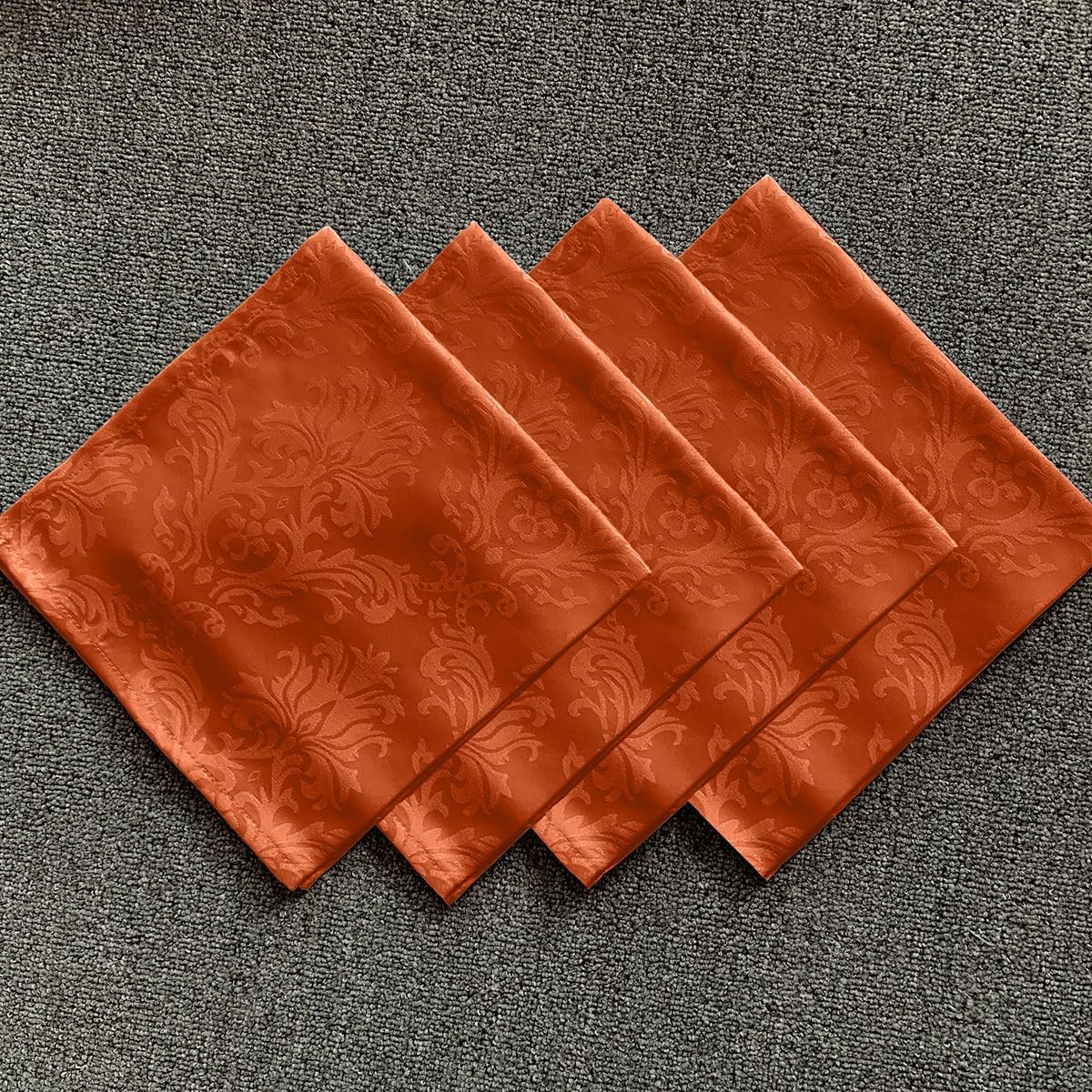 Cloth Napkins 20 x 20 Inch Set of 4, Washable Jacquard Damask Autumn Table Napkins for Fall