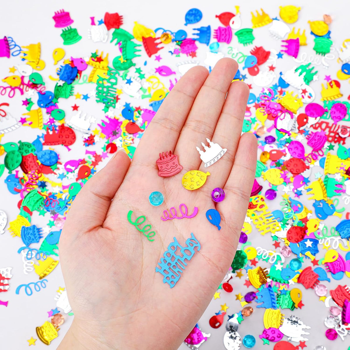 MARFOREVER Happy Birthday Glitter Confetti, Birthday Party Metallic Foil Table Confetti Multicolor