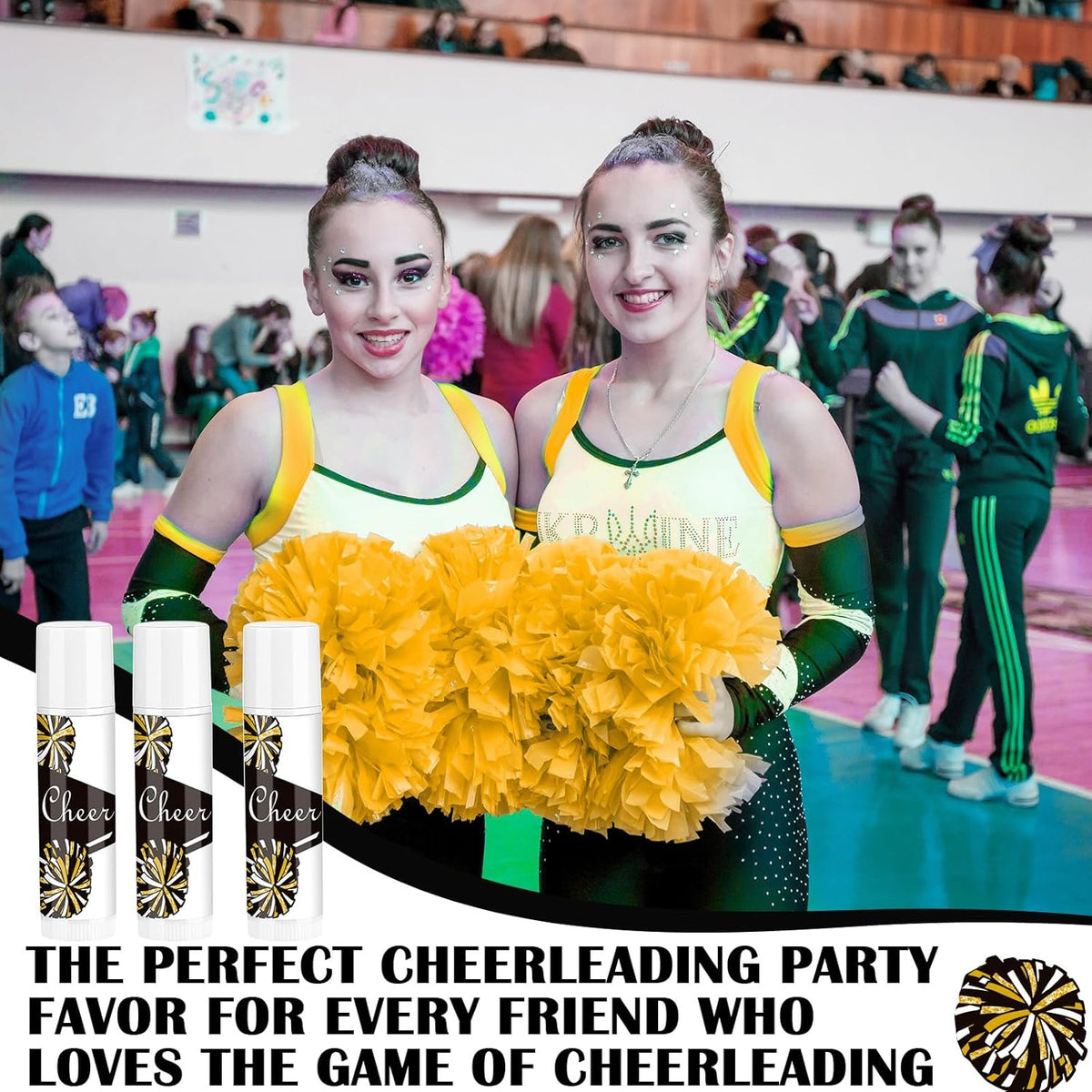 24 Pcs Cheer Lip Balm Cheer Teams Camp Gifts Pom Pom Leaders Party Favors Gear Lip Balm Mom Gift