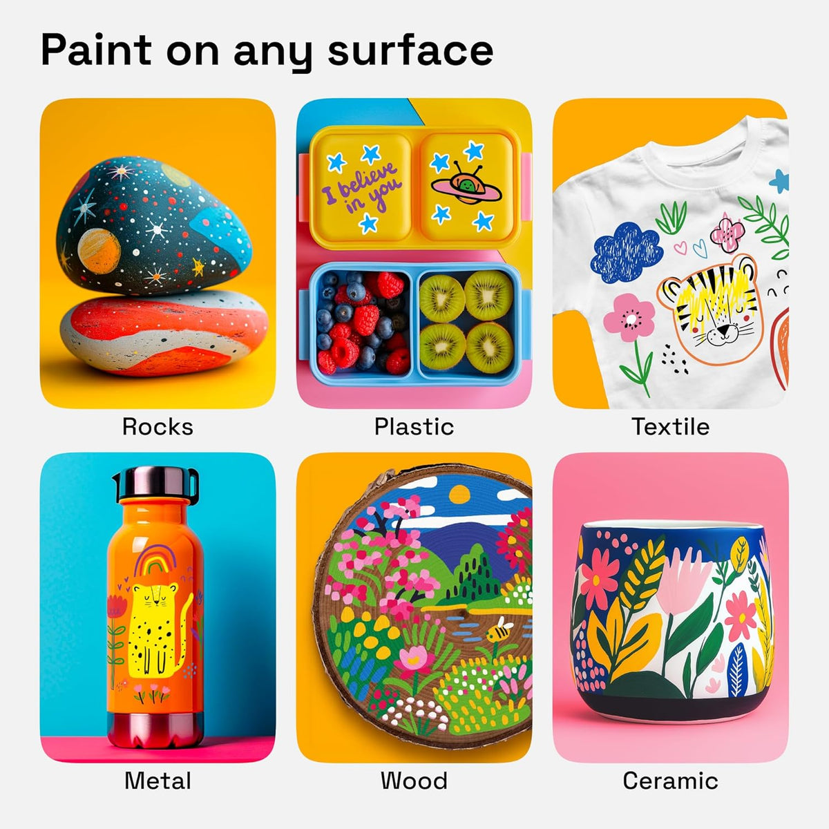 ARTISTRO 120 Acrylic Paint Pens, Acrylic Paint Markers, Fabric Markers for Textile, Canvas, Rock