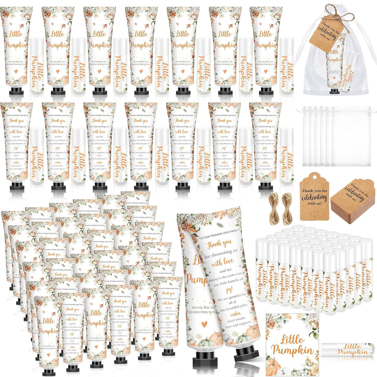 50 Sets 200 Pcs Baby Shower Hand Lotion and Lip Balm Gift Theme Baby Shower Party Favors Travel