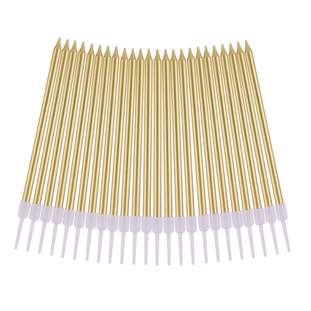 PHD CAKE Gold Long Thin Metallic Birthday Candles, Cake Candles, Birthday Parties, Wedding