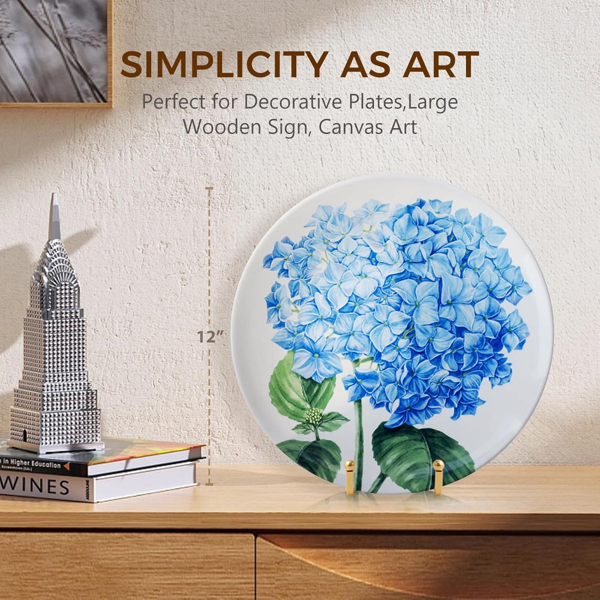 Plate Holder Easel Display Stand - 8 inch Metal Plate Stands for Display - Tabletop Picture Stand