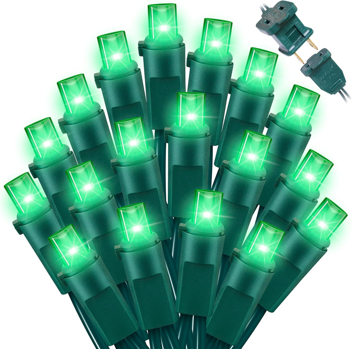 100 Count Green- String Lights - 21.6FT LED Christmas Lights, Mini led Lights for Indoor Outdoor