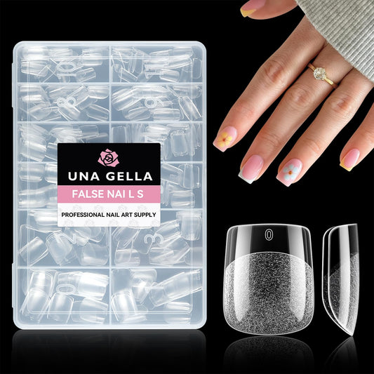 UNA GELLA Extra Short Square Nail Tips XS 216pcs Pre-shape Extra Short Square Press on Nails Gel