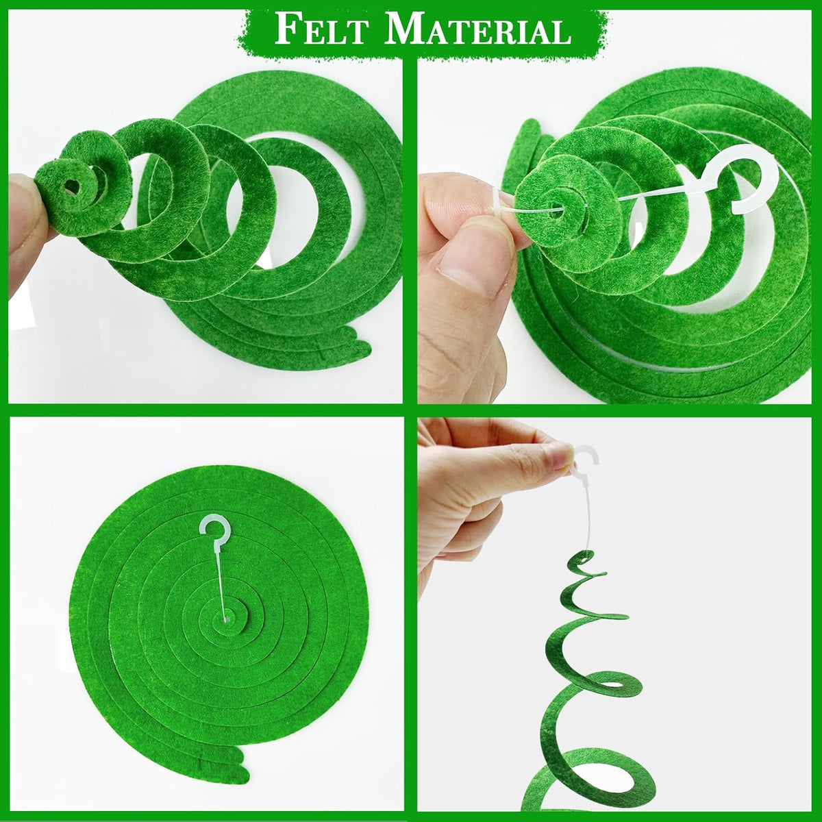 36 Pcs Rainbow Hanging Swirl Decorations Colorful Felt Swirl Streamer Spiral Ceiling Decorations