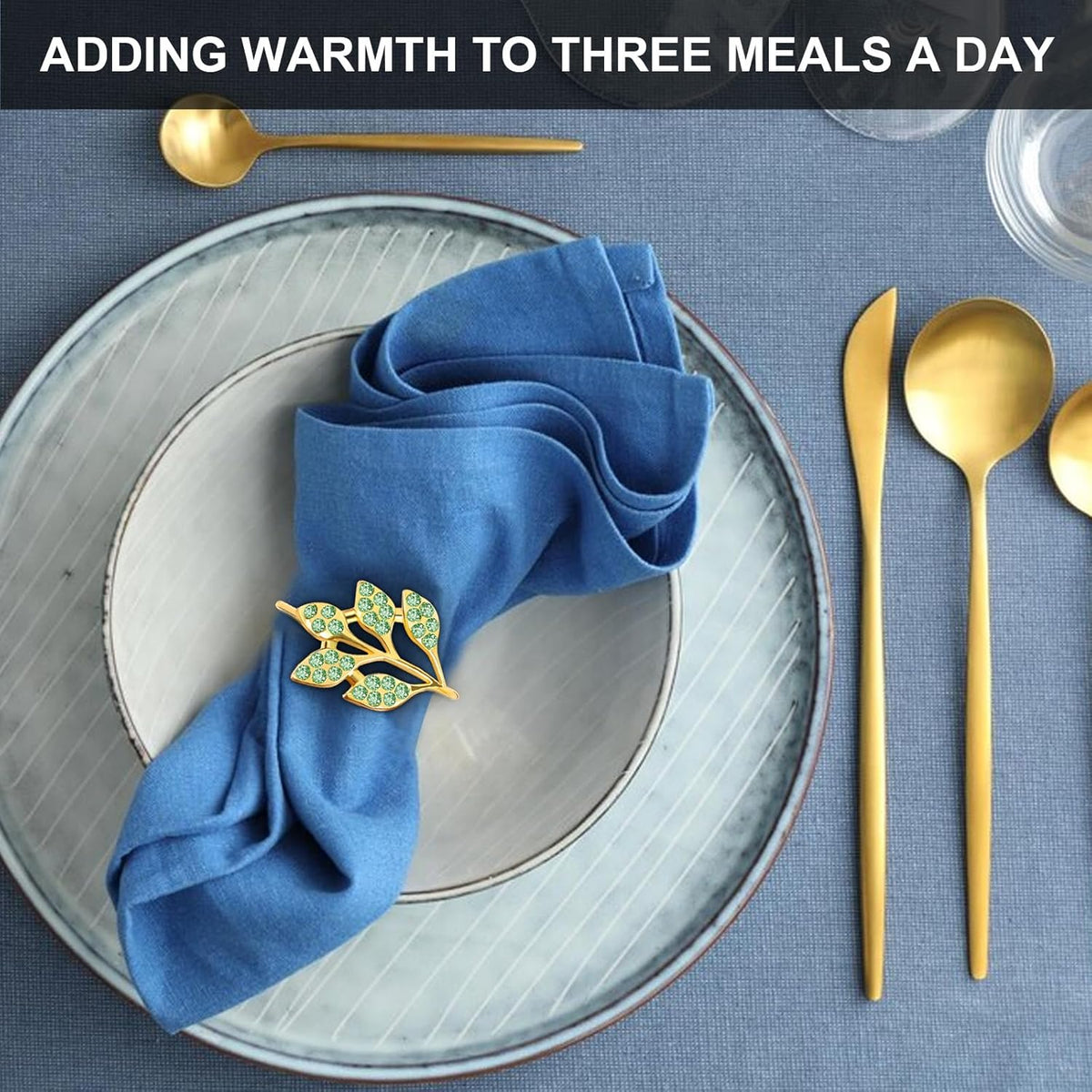 Gold Napkin Rings Set of 10,Napkin Rings Holder Buckles,Thanksgiving Christmas Napkin Ring Alloy