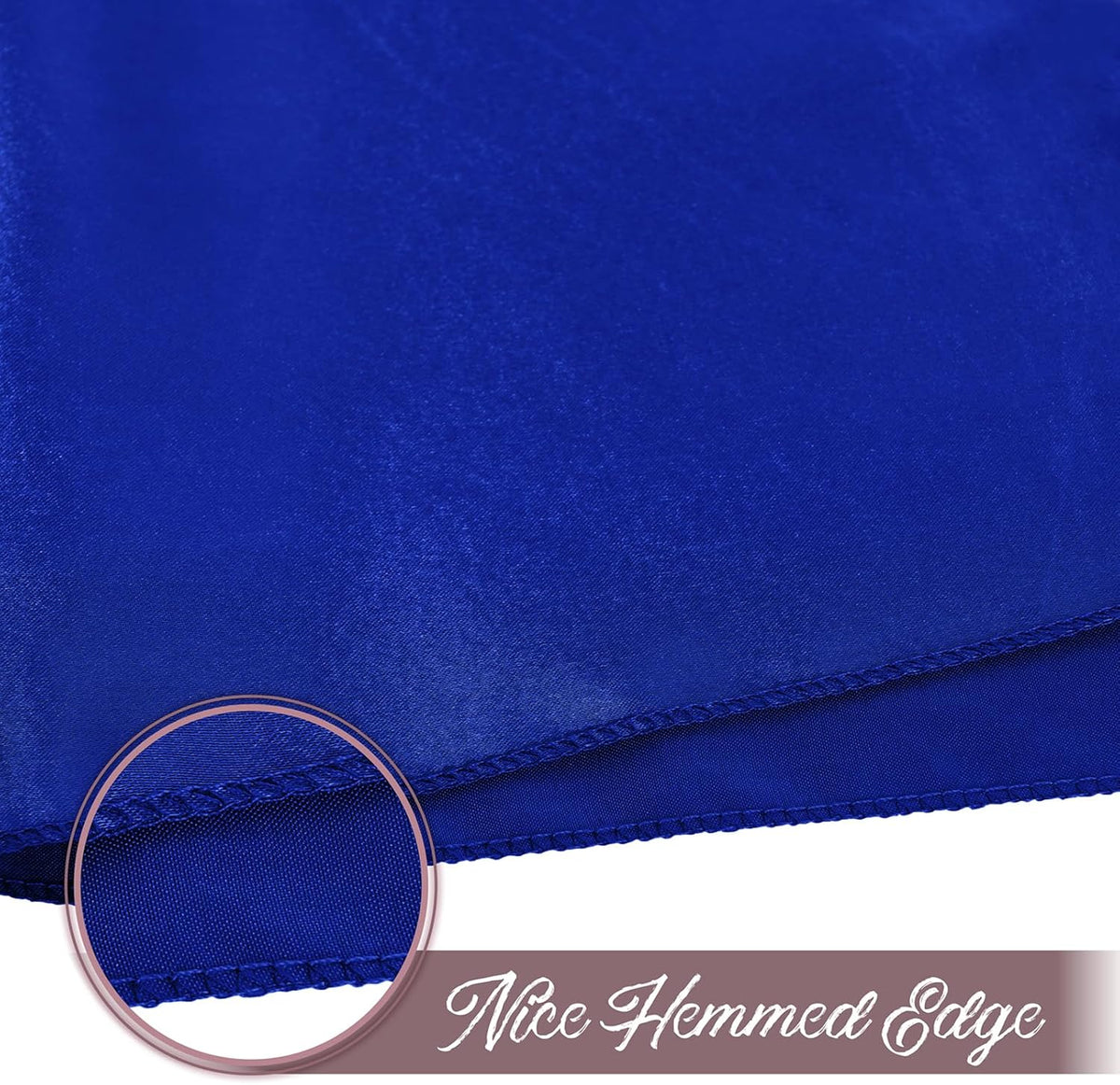 50 Pieces Royal Blue Satin Napkins, 17" x 17" Square Table Napkins, Silky Soft Smooth Washable