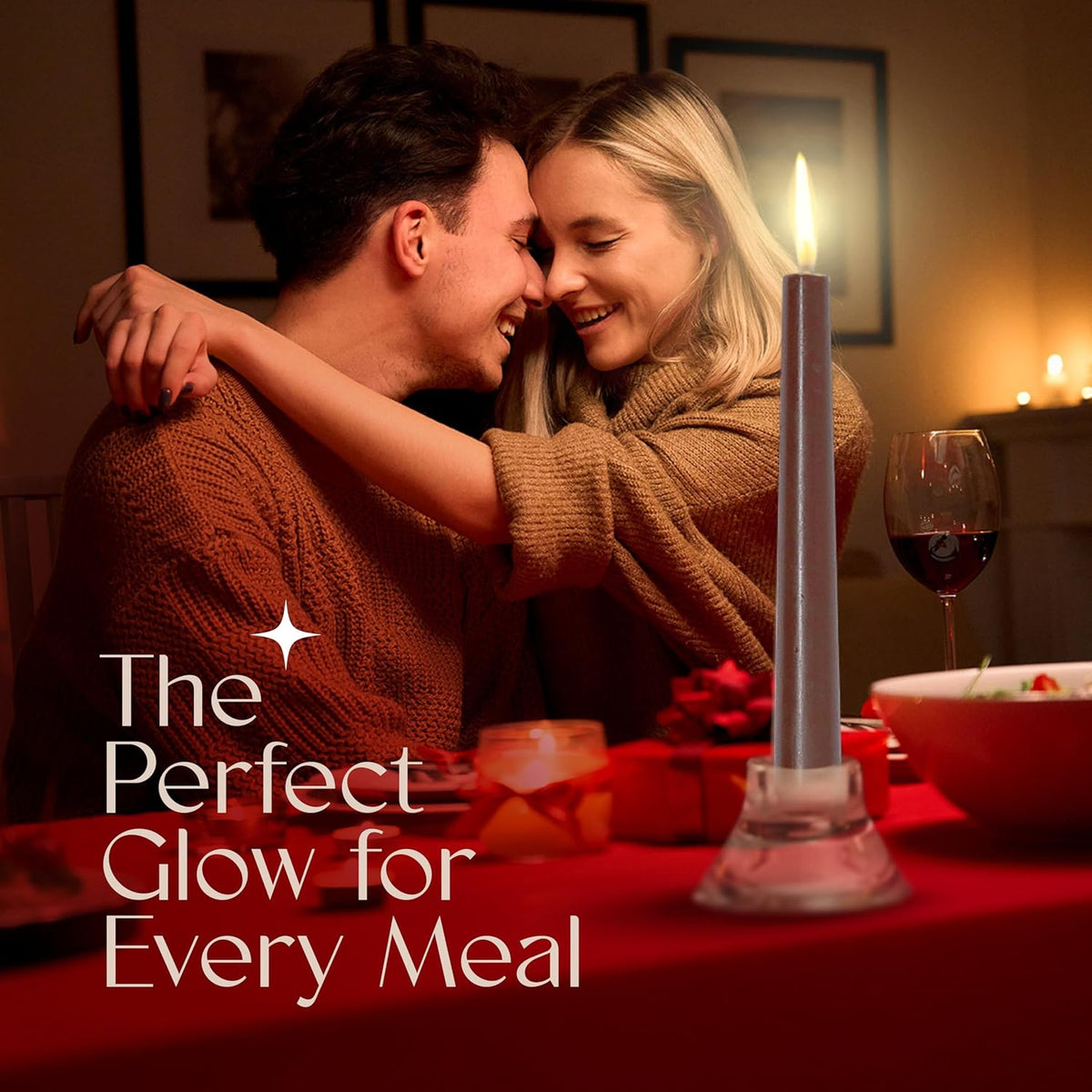 Leor & Lair Brown Taper Candles - 4 Pack 10" Brown Candlesticks - Unscented Long Burning Candle