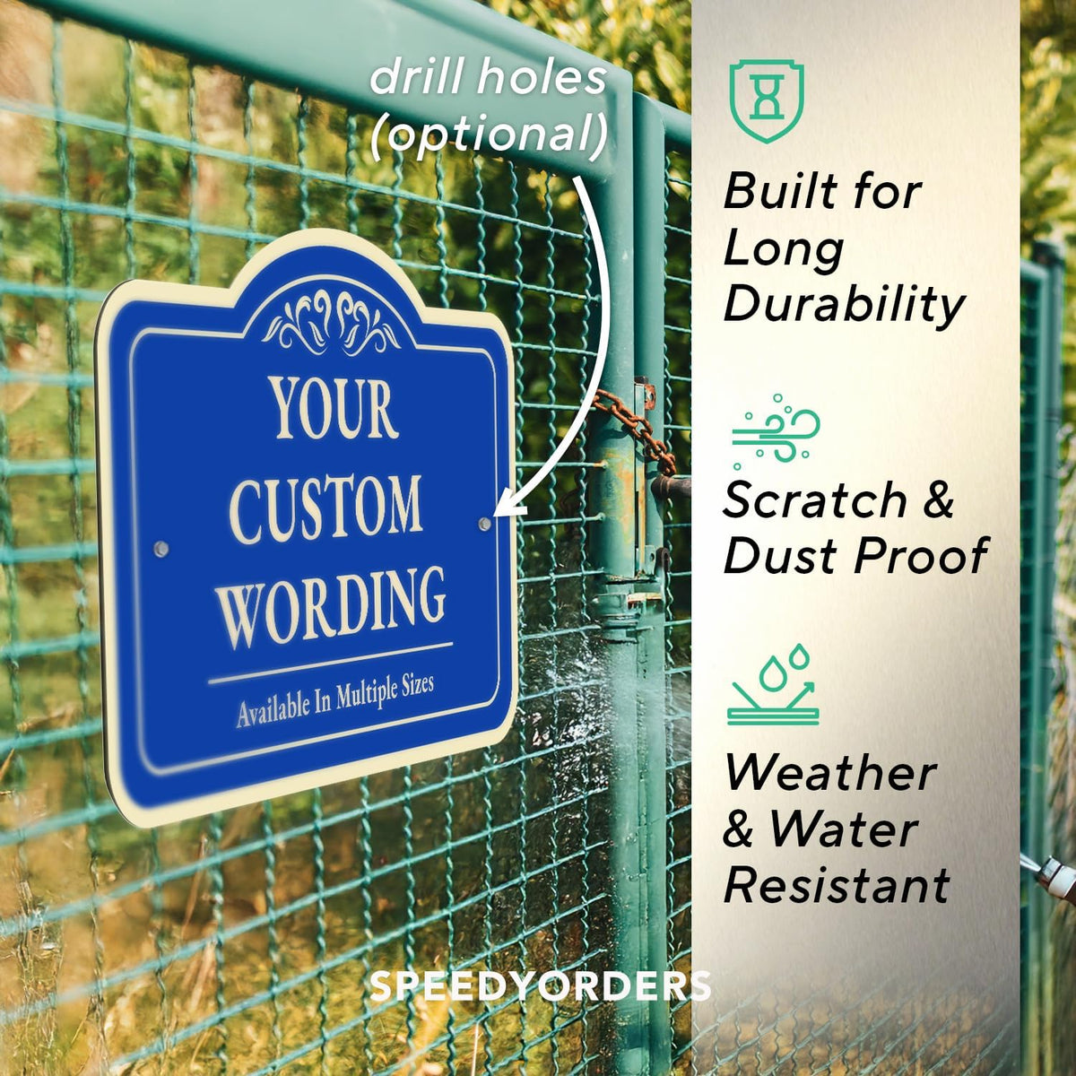 Custom Decorative Outdoor Metal Sign - Personalized Aluminum Driveway Sign, Waterproof, Made in USA