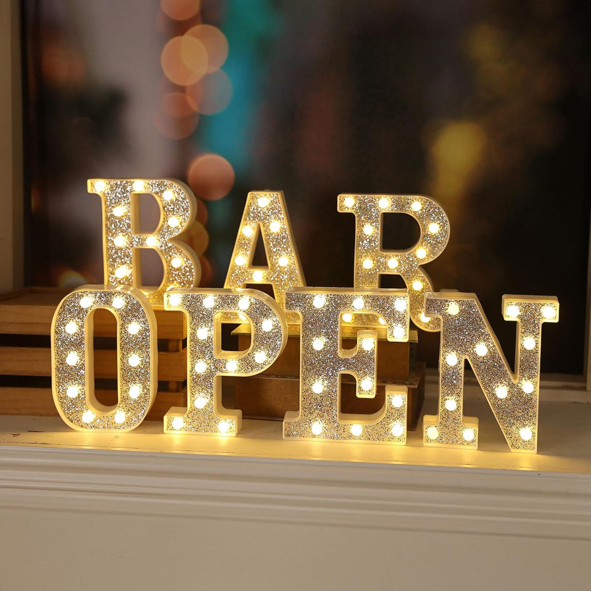 Light Up Letters, Marquee Light for Table Decorations, Glitter Signs for Prom, Events, or